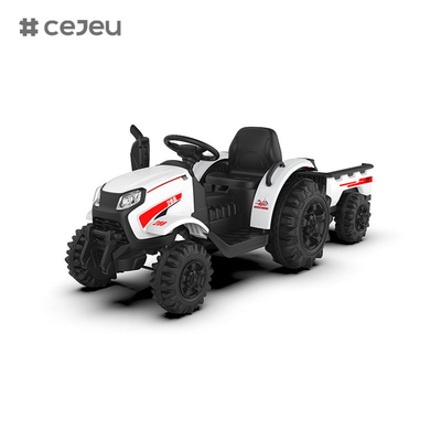 CJ-1009B Дети ездят на тракторе с дистанционным управлением, электрический трактор с прицепом для малышей с мощными двойными двигателями,
