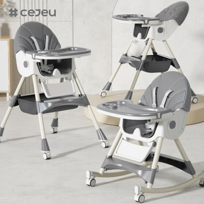 CJ-27,3 в 1+PP+Складка корзины,розовый/серый/синий/золотой,четыре цвета,60*75*97 см,надежный и безопасный детский высокий стул