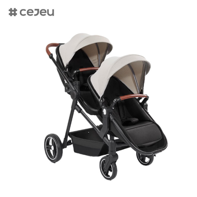 CJ-PSD-S600T Новый дизайн складной съемный двойной детский колясок двойной коляски для детей 0-3 лет