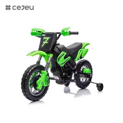CJ-XB-8015 12V Мотоцикл с электроприводом от аккумулятора для детей в возрасте 3-8 лет с тренировочными колесами, звуковым сигналом и звуком запуска, сертифицирован EN71