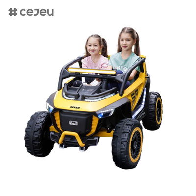 CJ-8809 Сидячая машина для детей ездить на UTV Car, с 12V7AH * 1 4x390 двигатель,2.4G RC, кожаное сиденье, музыка, светодиод, Bluetooth, USB