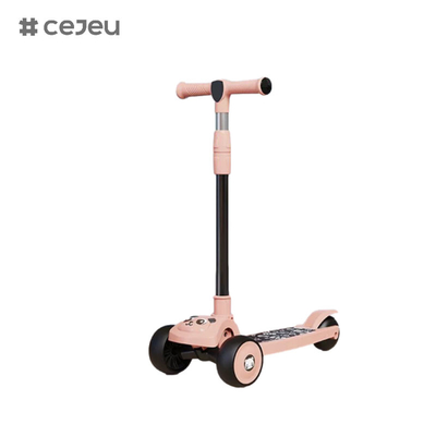 CJ-E300-2, узоры панды, с огнями, музыкой, ручка регулируется 68-85 см, дети разного роста могут играть