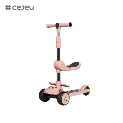 CJ-E300-8, с подушкой сиденья, огнями, музыкой, ручка может регулироваться 68-85 см, дети разного роста могут играть
