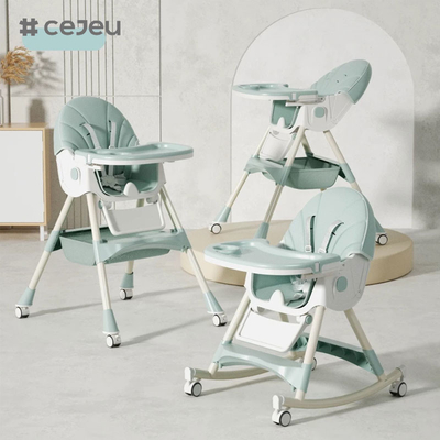 CJ-27,3 в 1+PP+Складка корзины,розовый/серый/синий/золотой,четыре цвета,60*75*97 см,надежный и безопасный детский высокий стул