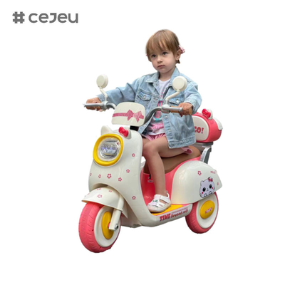CJ-BBF-318 Электрические мотоциклы, кофе Розовый Белый.6V4*1/380*1/Один клик старт/Музыка/История Раннее детство/LED