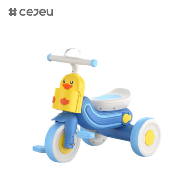 CJ-608, с огнями/Музыкой/Три колеса,три цветных,Желтый/Синий/Розовый,уток в форме трехколесового велосипеда,Продукт Размер60*30*49 см