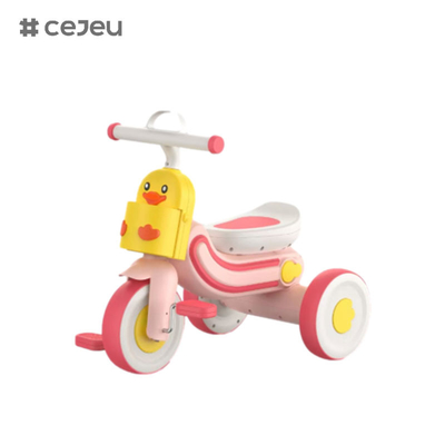 CJ-608, с огнями/Музыкой/Три колеса,три цветных,Желтый/Синий/Розовый,уток в форме трехколесового велосипеда,Продукт Размер60*30*49 см