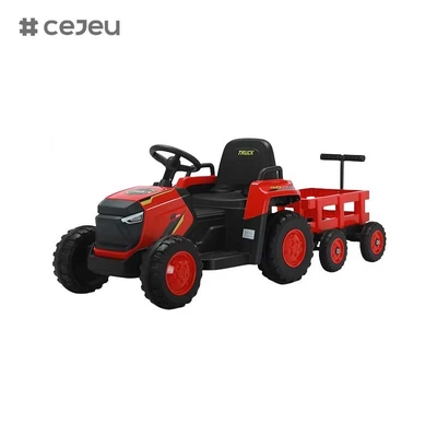 CJ-DLS-X18 для детей электрический трактор игрушечный автомобиль с двойным двигателем 12 В батарейки питаются пластиковой езды на игрушечной машине с музыкой светодиодный свет