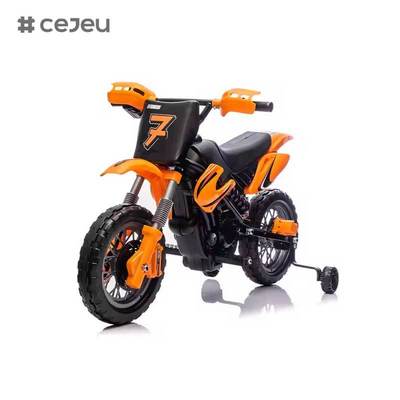 CJ-XB-8015 12V Мотоцикл с электроприводом от аккумулятора для детей в возрасте 3-8 лет с тренировочными колесами, звуковым сигналом и звуком запуска, сертифицирован EN71
