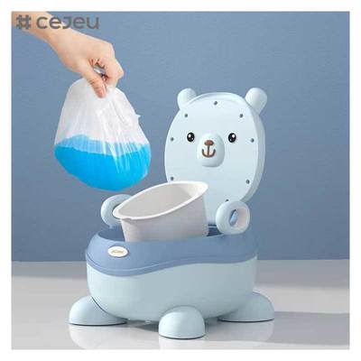 CJ-BH-105 OEM Cartoon Penguin Portable Children Training Baby Potty Toilet Soft Kids Seat Toilet Travel Outdoor Urinals